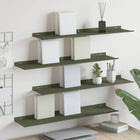 Floating Shelf 4 pcs Olive Green 80 x 18 x 2.5 cm Steel
