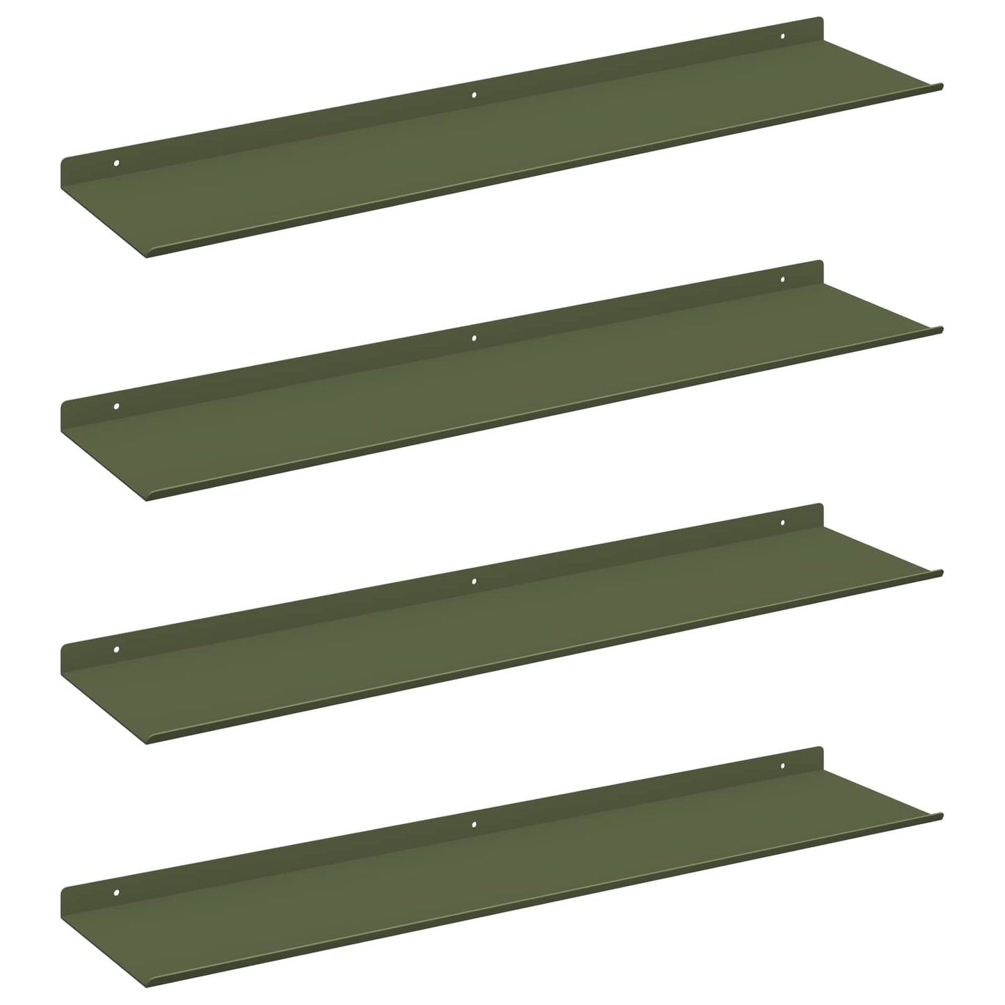 Wandplank met plank 4 pcs Olijf Groen 80 x 18 x 2,5 cm