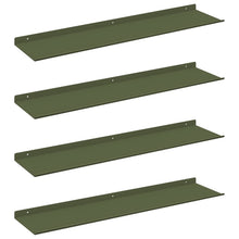 Wandplank met plank 4 pcs Olijf Groen 80 x 18 x 2,5 cm