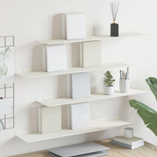 Wandplank met plank Wandgemonteerd 4 pcs Wit 80 x 18 x 2,5 cm