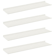 Wandplank met plank Wandgemonteerd 4 pcs Wit 80 x 18 x 2,5 cm