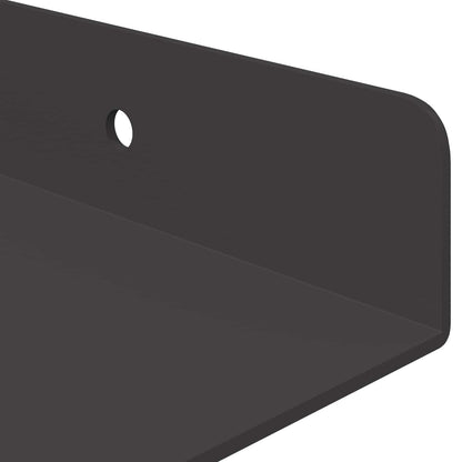 Wandplank met plank met opslag 2 pcs Zwart 100 x 18 x 2,5 cm