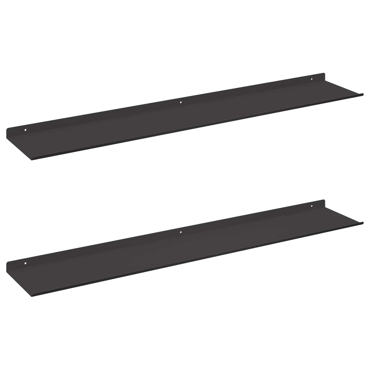 Wandplank met plank met opslag 2 pcs Zwart 100 x 18 x 2,5 cm