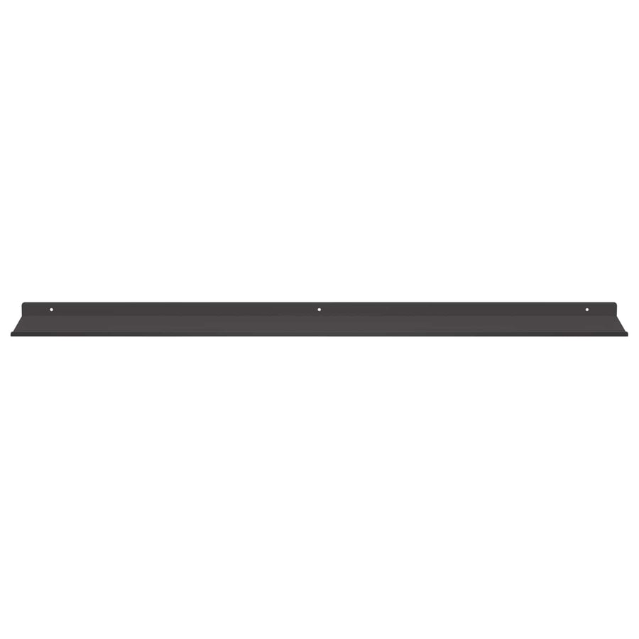 Wandplank met plank met opslag 2 pcs Zwart 100 x 18 x 2,5 cm