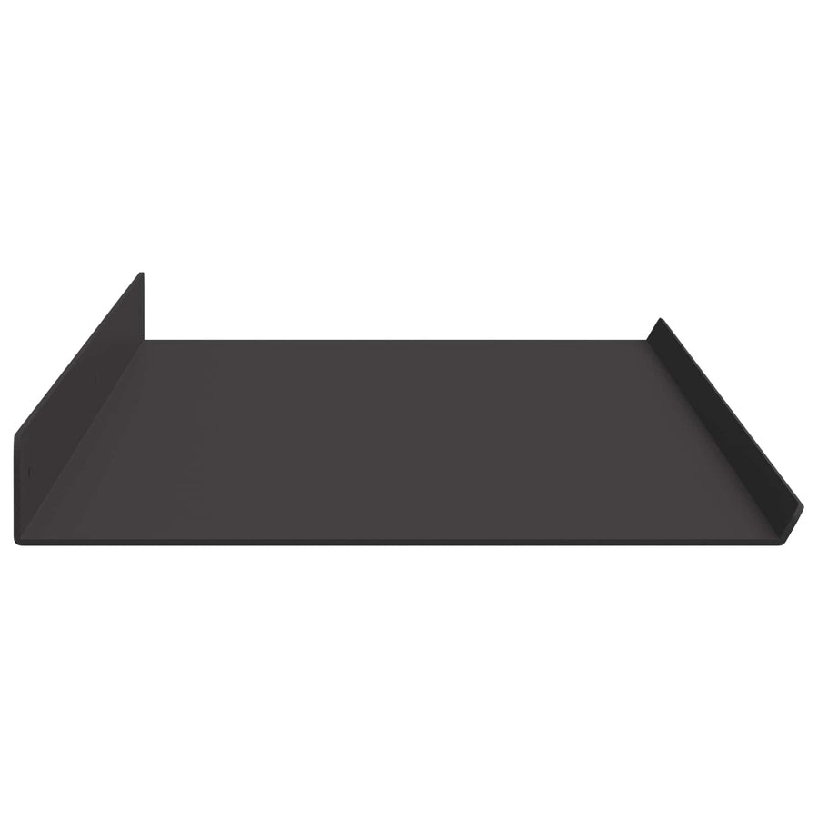Wandplank met plank met opslag 2 pcs Zwart 100 x 18 x 2,5 cm