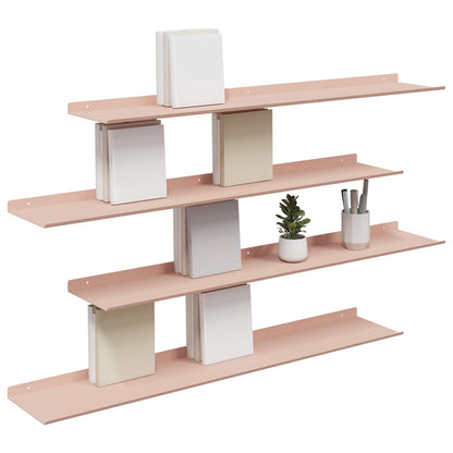 Wandplank met plank Wandgemonteerd 4 pcs Roze 100 x 18 x 2,5 cm