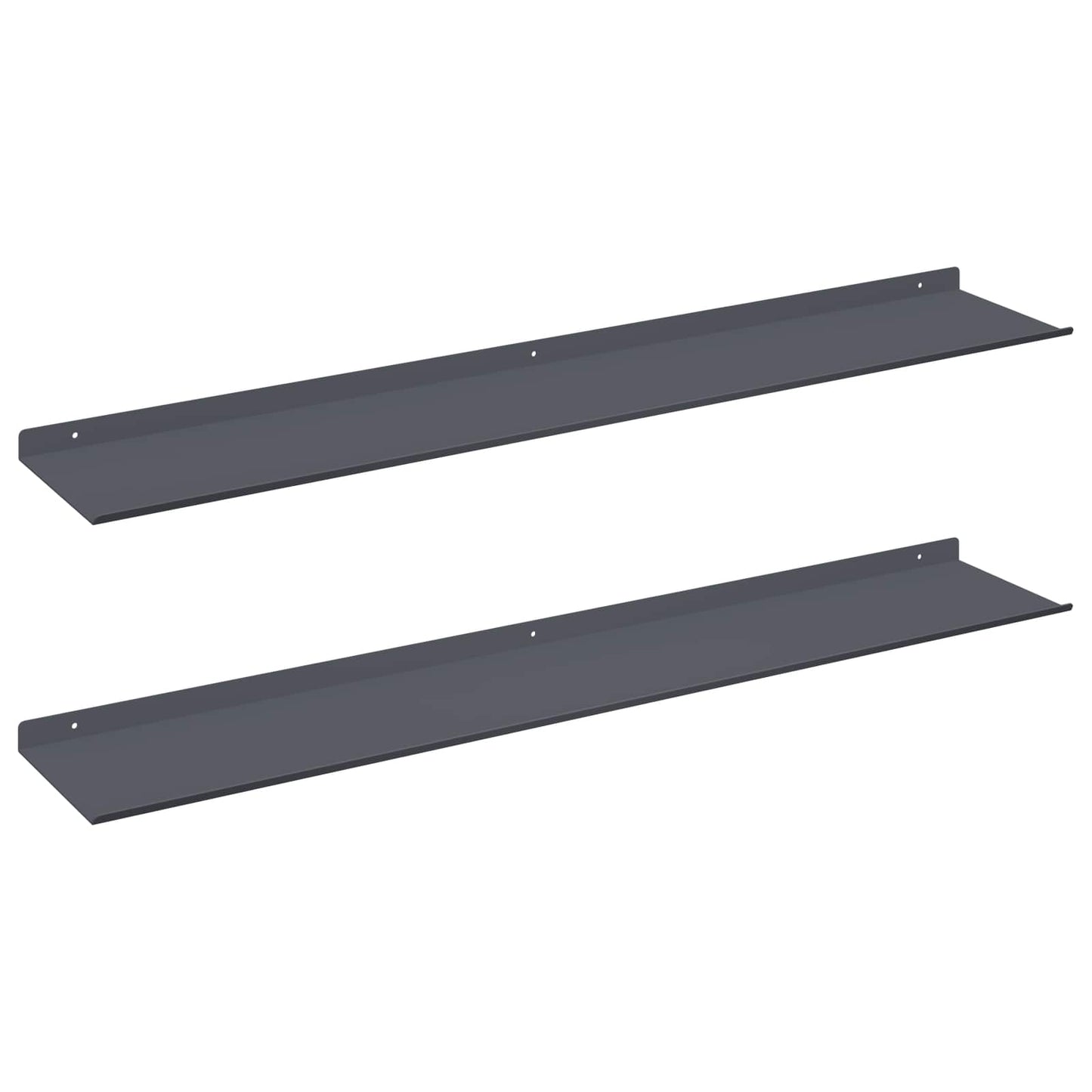Wandplank met plank 2 pcs Antraciet 100 x 18 x 2,5 cm