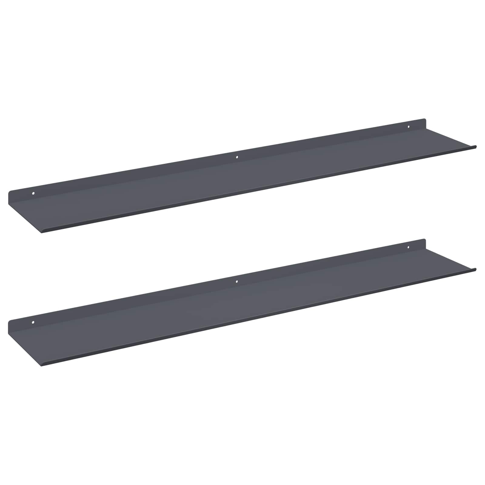 Wandplank met plank 2 pcs Antraciet 100 x 18 x 2,5 cm