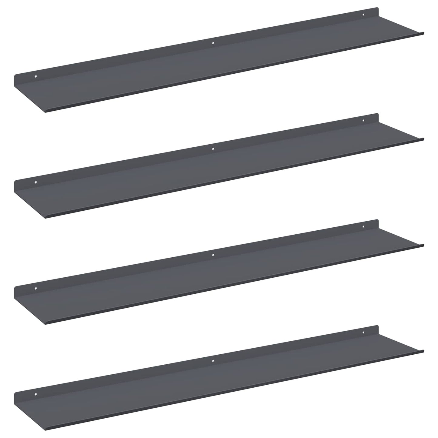 Wandplank met plank 4 pcs Antraciet 100 x 18 x 2,5 cm
