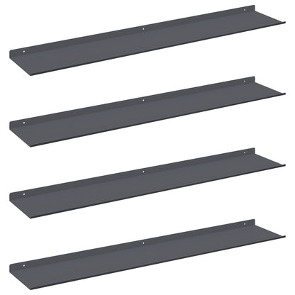 Wandplank met plank 4 pcs Antraciet 100 x 18 x 2,5 cm