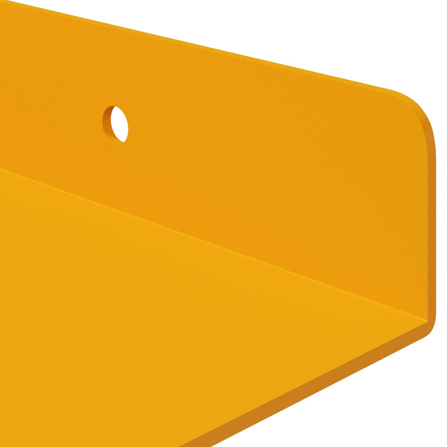Wandplank met plank 4 pcs Mosterdgeel 100 x 18 x 2,5 cm