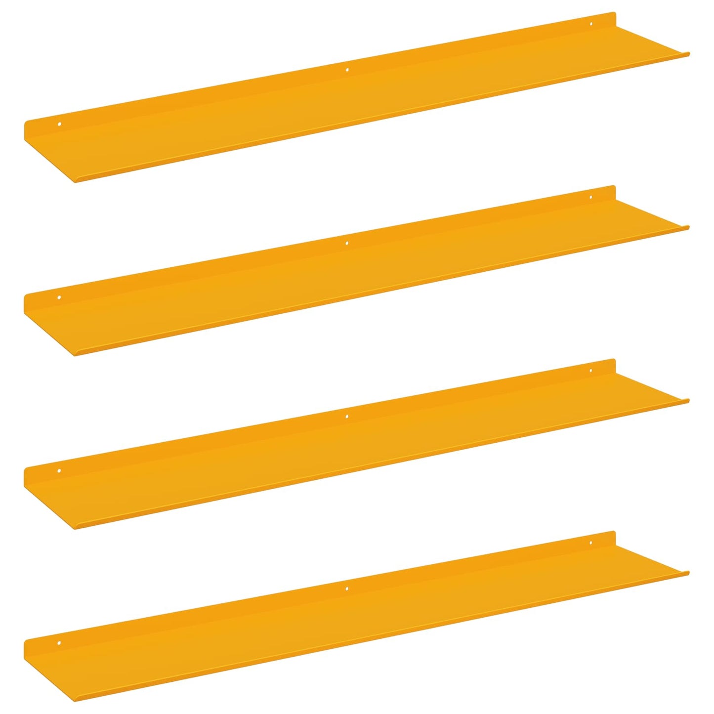 Wandplank met plank 4 pcs Mosterdgeel 100 x 18 x 2,5 cm