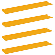 Wandplank met plank 4 pcs Mosterdgeel 100 x 18 x 2,5 cm