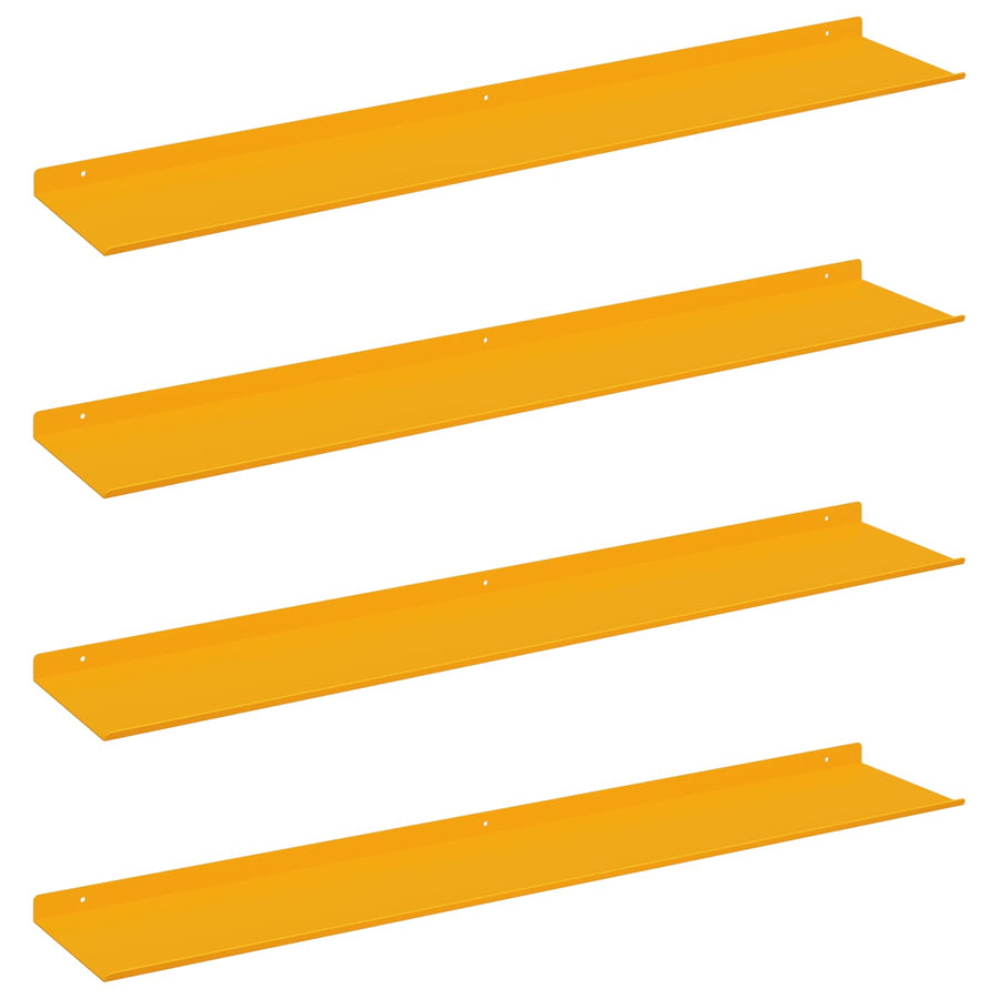 Wandplank met plank 4 pcs Mosterdgeel 100 x 18 x 2,5 cm