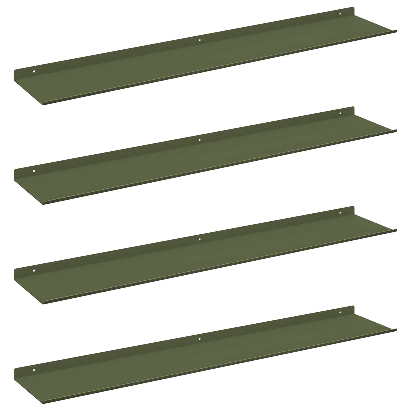 Wandplank met plank 4 pcs Olijf Groen 100 x 18 x 2,5 cm