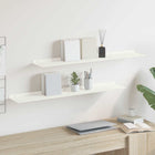 Floating Shelf 2 pcs White 100 x 18 x 2.5 cm Steel