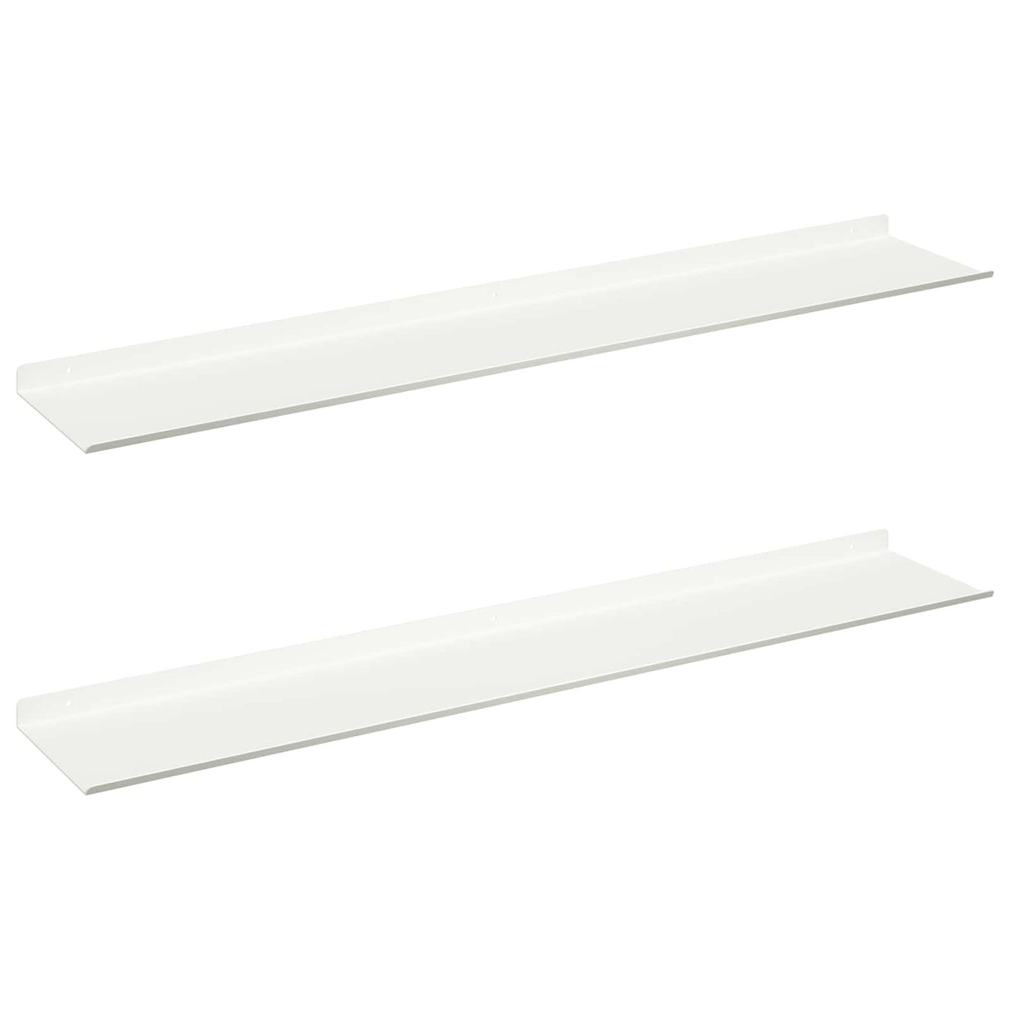 Wandplank met plank Wandgemonteerd 2 pcs Wit 100 x 18 x 2,5 cm