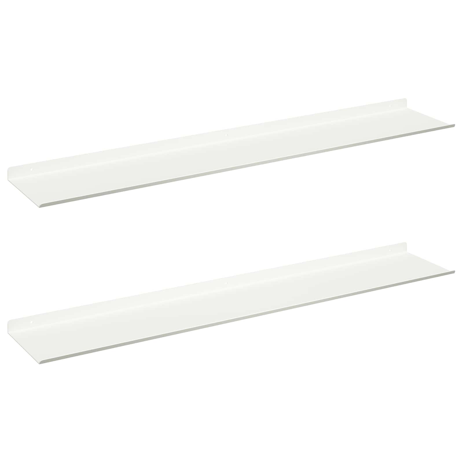 Wandplank met plank Wandgemonteerd 2 pcs Wit 100 x 18 x 2,5 cm