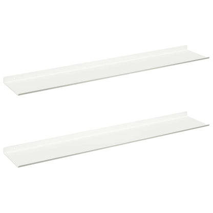 Wandplank met plank Wandgemonteerd 2 pcs Wit 100 x 18 x 2,5 cm