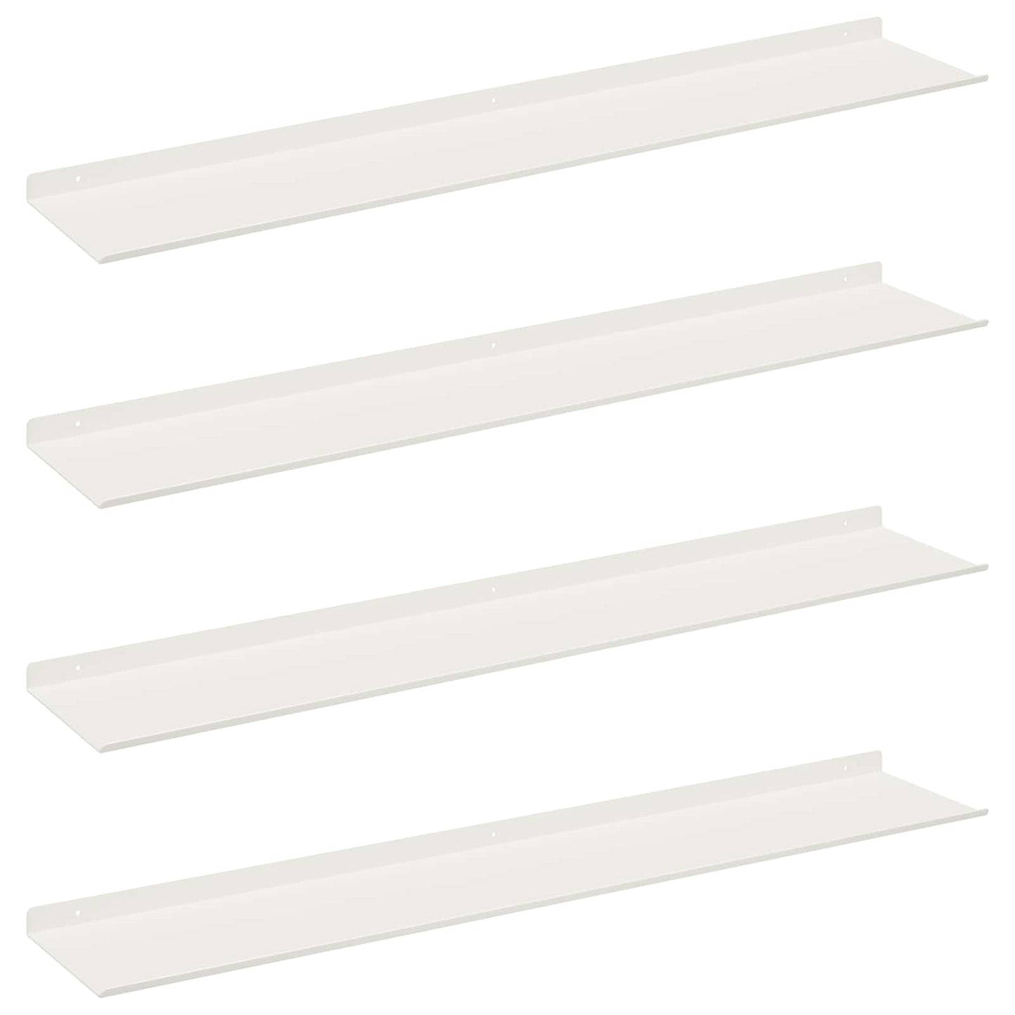 Drijvende plank 4 pcs Wit 100 x 18 x 2,5 cm Staal