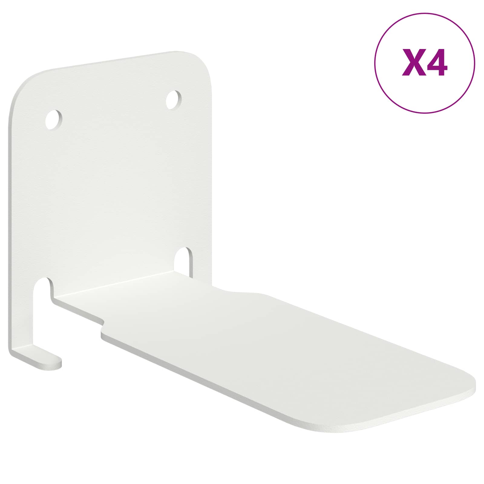 Drijvende plank met plank 4 pcs Wit 6 x 10,8 x 6,6 cm