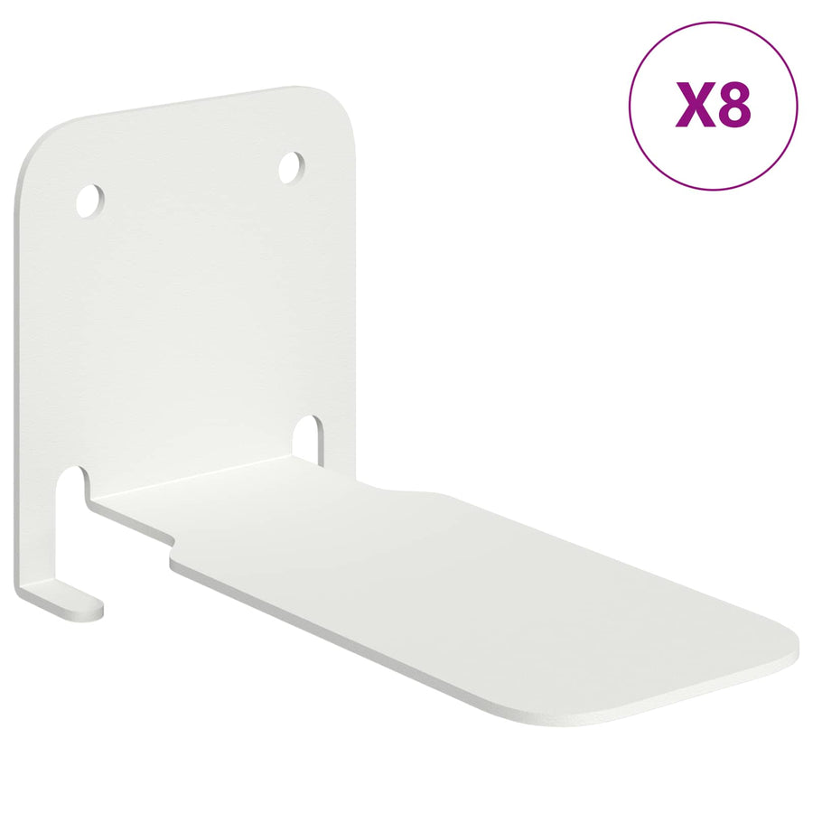 Drijvende plank met plank 8 pcs Wit 6 x 10,8 x 6,6 cm