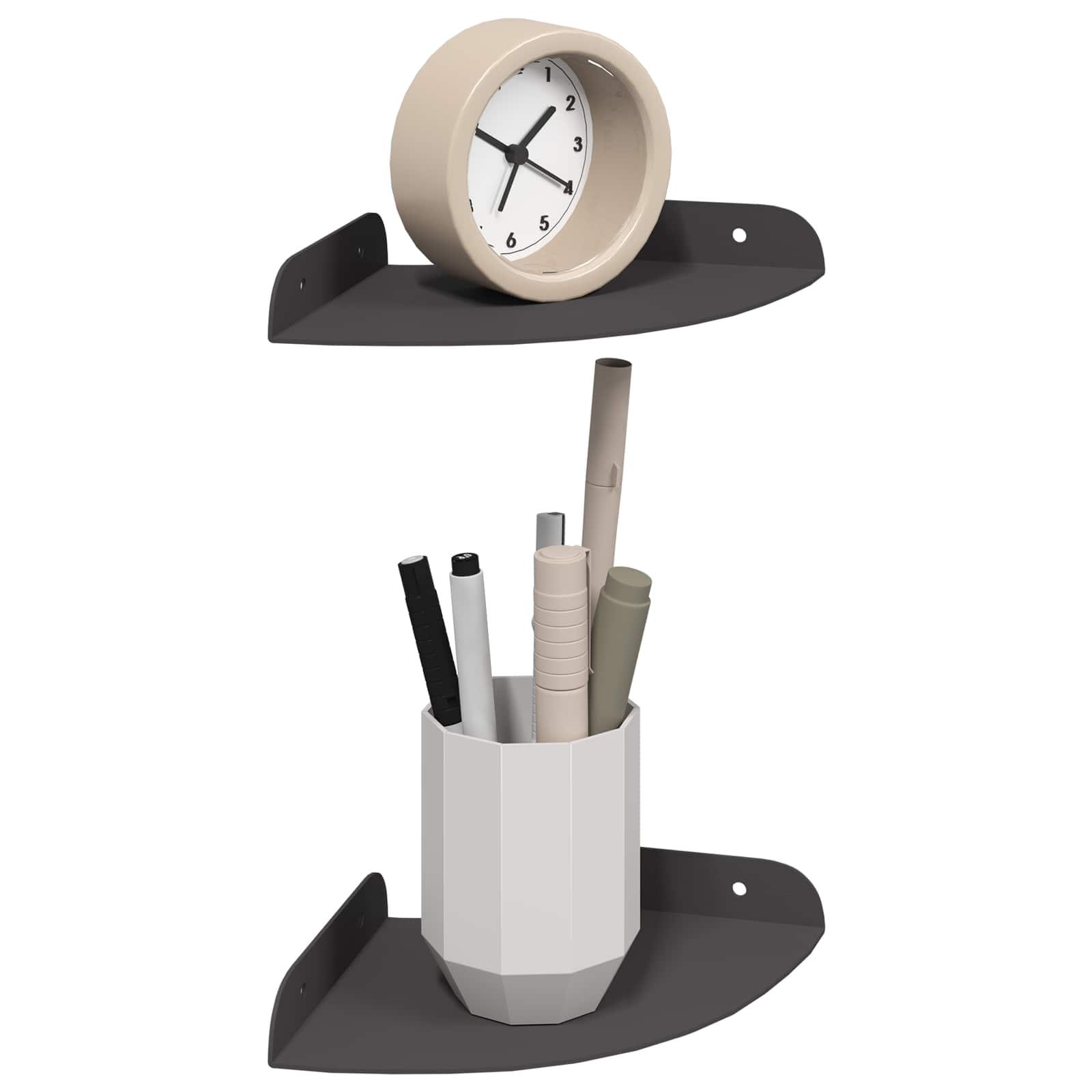 Drijvende plank met plank met opslag 2 pcs Zwart 15 x 15 x 2 cm