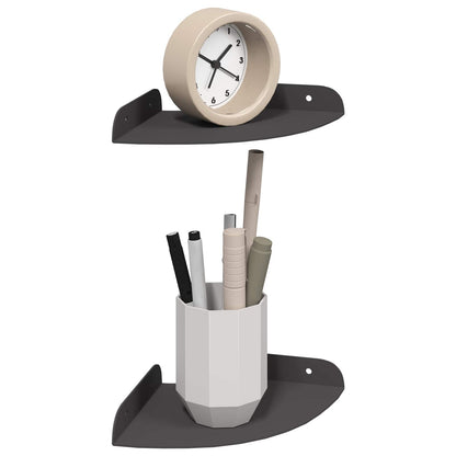 Drijvende plank met plank met opslag 2 pcs Zwart 15 x 15 x 2 cm