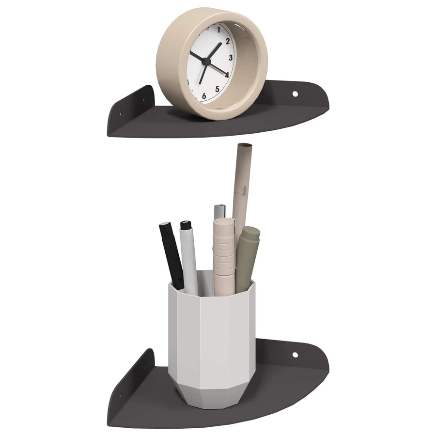 Drijvende plank met plank met opslag 2 pcs Zwart 15 x 15 x 2 cm