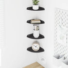 Floating shelf with storage 4 pcs Black 15 x 15 x 2 cm
