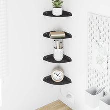 Drijvende plank met plank met opslag 4 pcs Zwart 15 x 15 x 2 cm