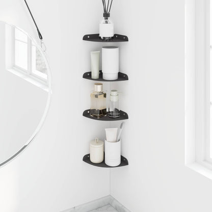 Drijvende plank met plank met opslag 4 pcs Zwart 15 x 15 x 2 cm