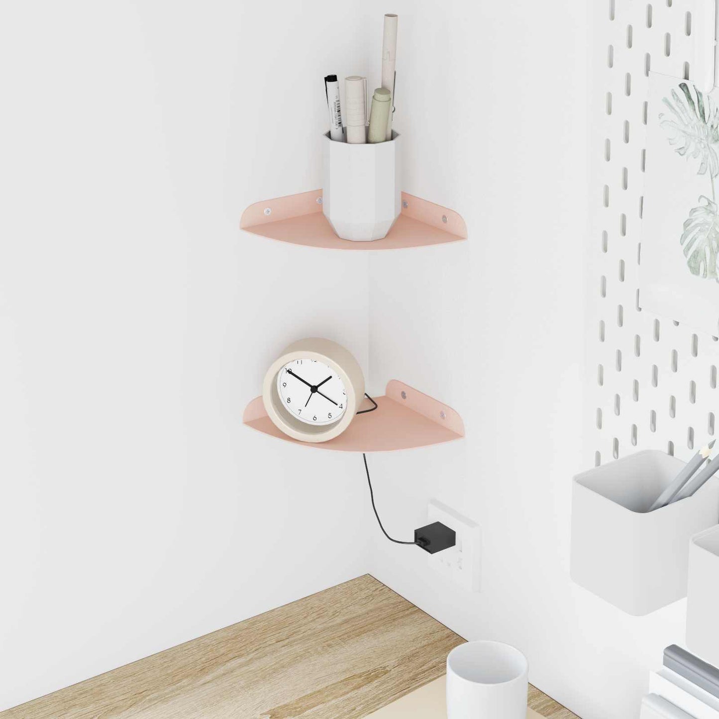 Drijvende plank met plank met opslag 2 pcs Roze 15 x 15 x 2 cm