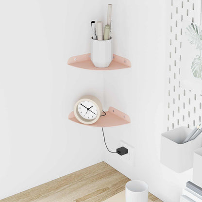 Drijvende plank met plank met opslag 2 pcs Roze 15 x 15 x 2 cm