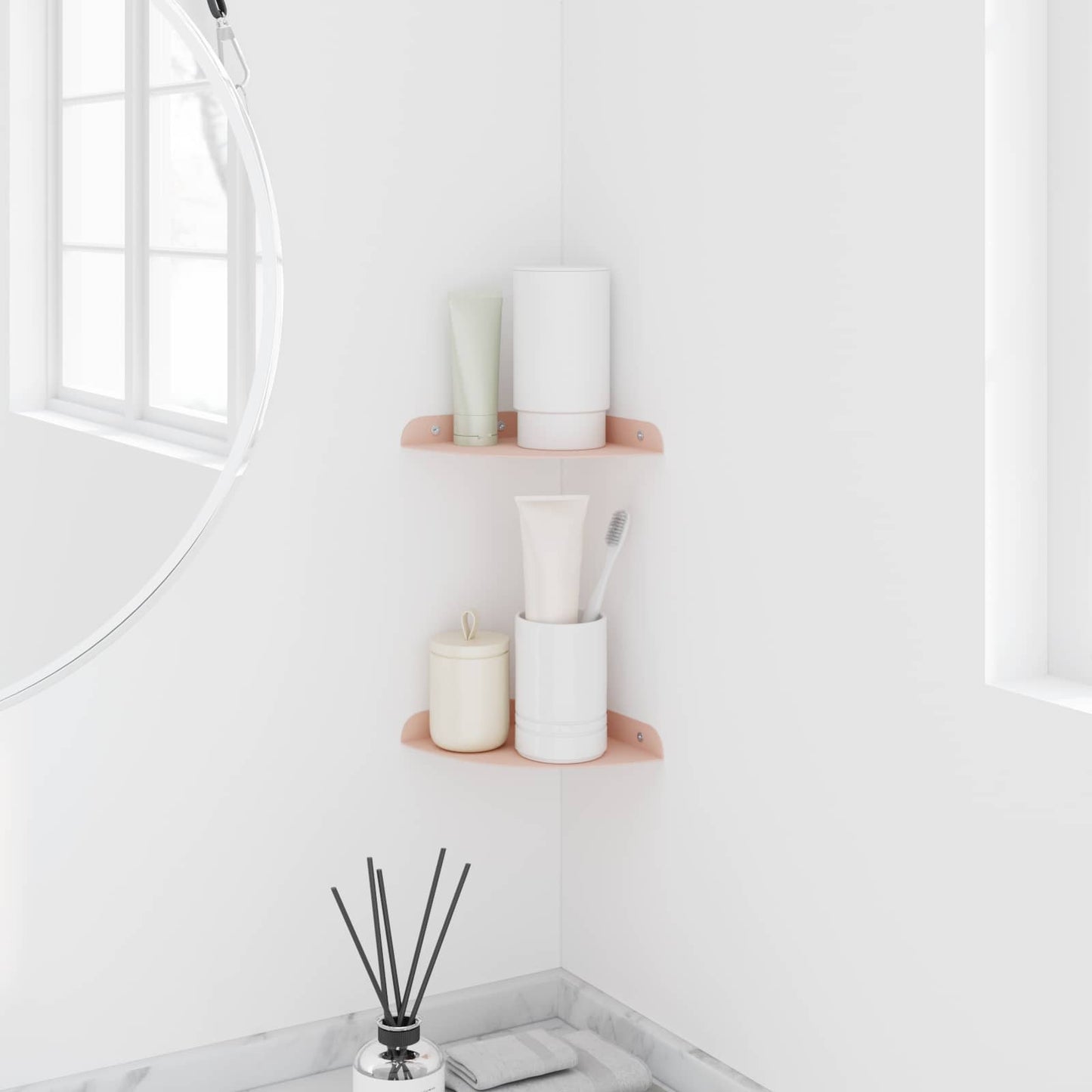 Drijvende plank met plank met opslag 2 pcs Roze 15 x 15 x 2 cm