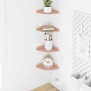 Wandplank staal roze 15x15x2 cm set van 4