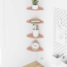 Drijvende plank met plank met opslag 4 pcs Roze 15 x 15 x 2 cm