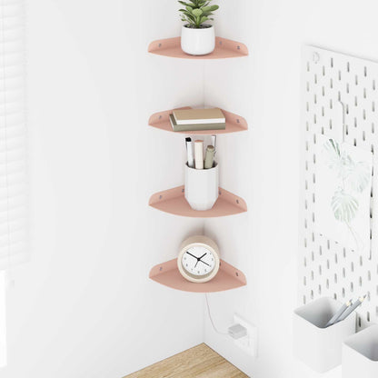 Drijvende plank met plank met opslag 4 pcs Roze 15 x 15 x 2 cm