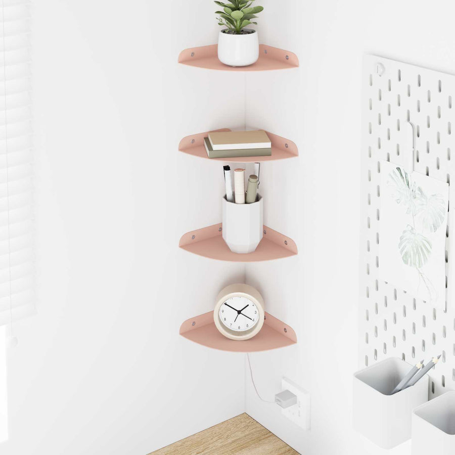 Drijvende plank met plank met opslag 4 pcs Roze 15 x 15 x 2 cm