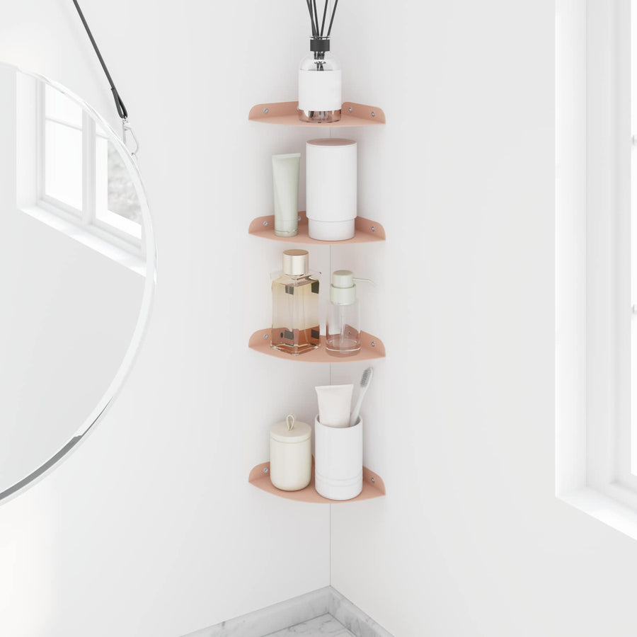 Drijvende plank met plank met opslag 4 pcs Roze 15 x 15 x 2 cm