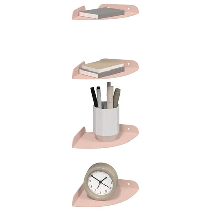 Drijvende plank met plank met opslag 4 pcs Roze 15 x 15 x 2 cm