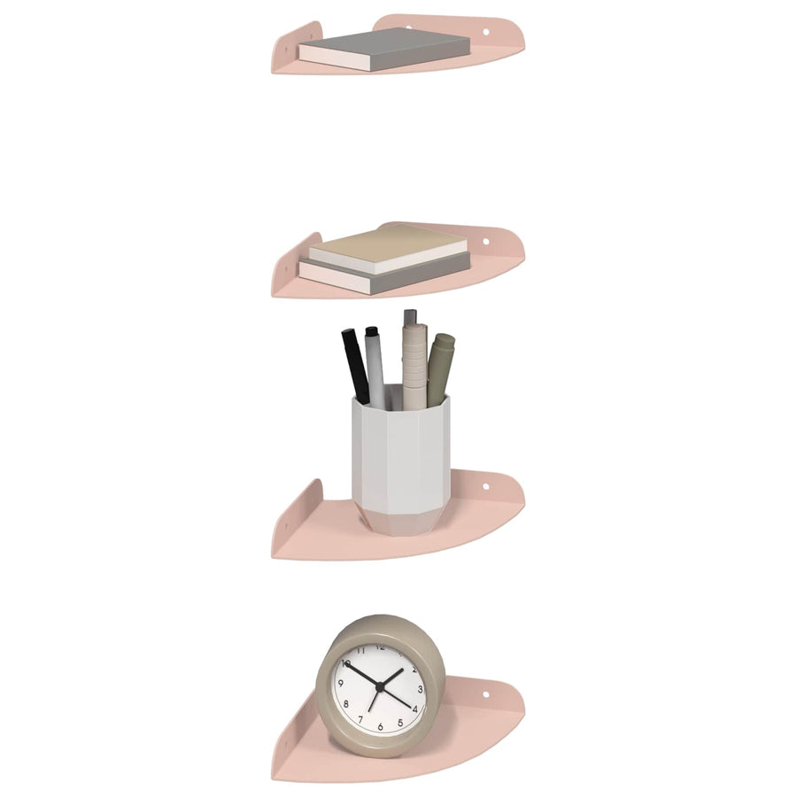 Drijvende plank met plank met opslag 4 pcs Roze 15 x 15 x 2 cm