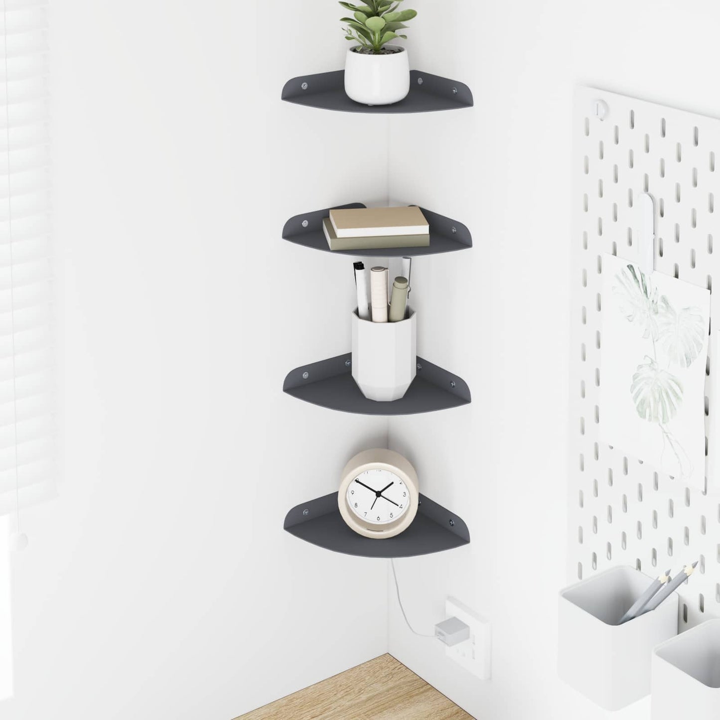 Drijvende plank met plank 4 pcs Antraciet 15 x 15 x 2 cm