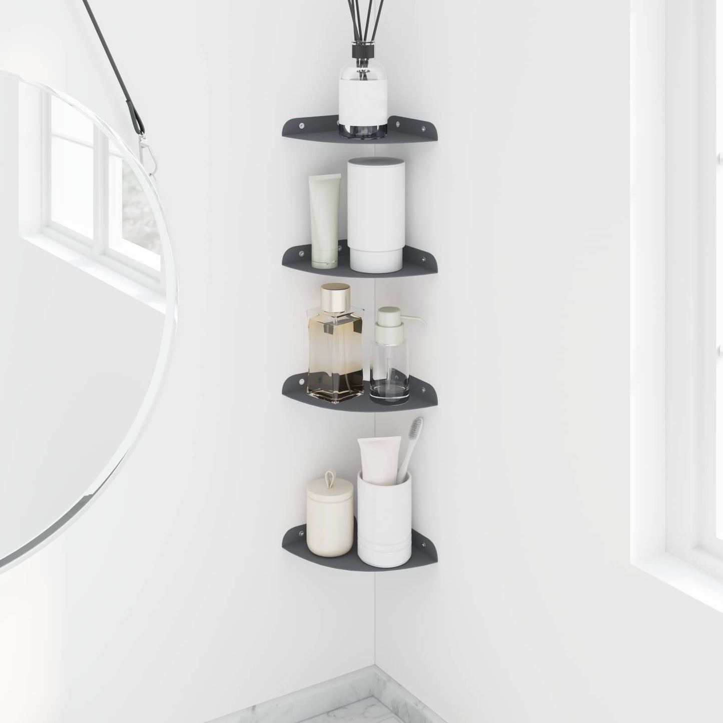 Drijvende plank met plank 4 pcs Antraciet 15 x 15 x 2 cm