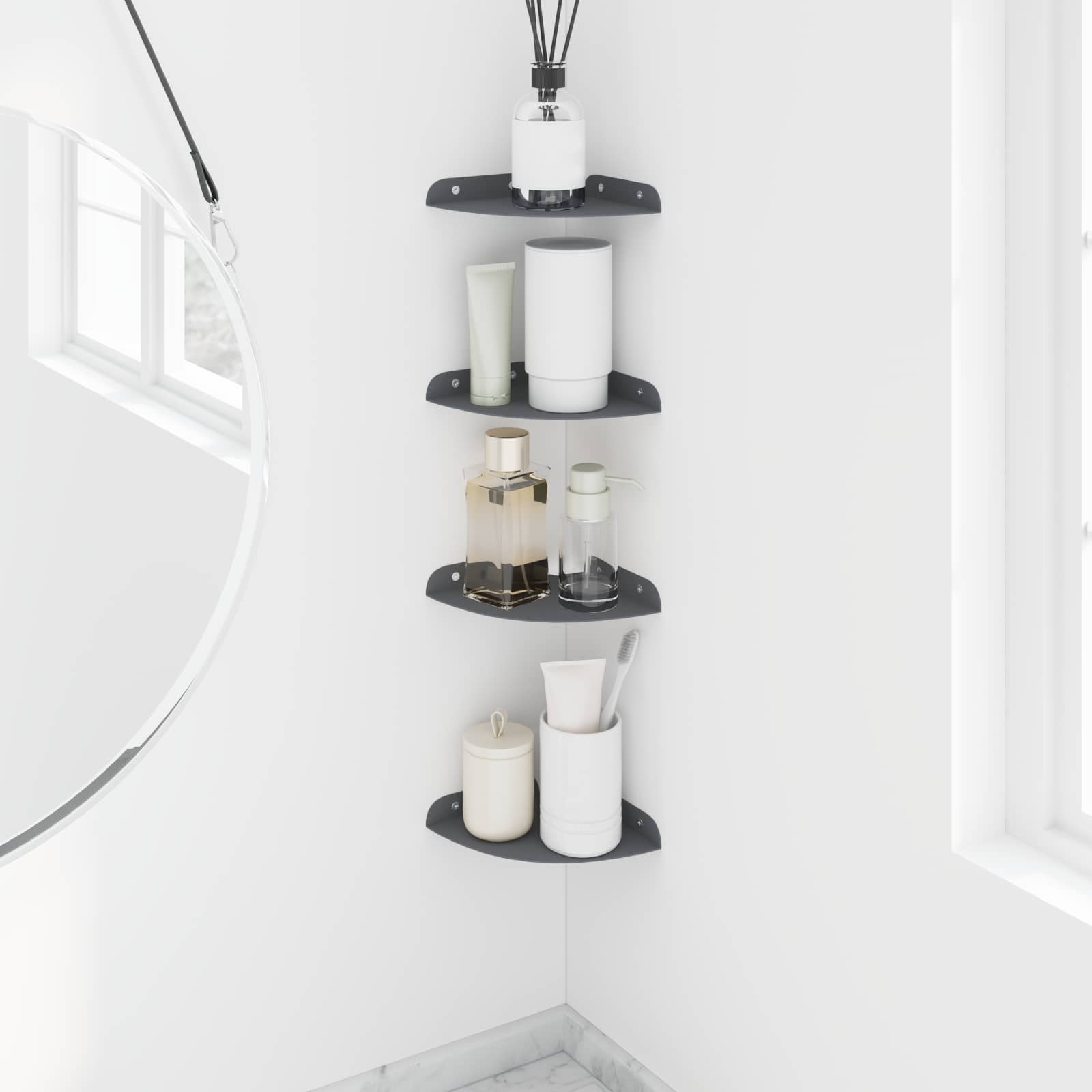 Drijvende plank met plank 4 pcs Antraciet 15 x 15 x 2 cm