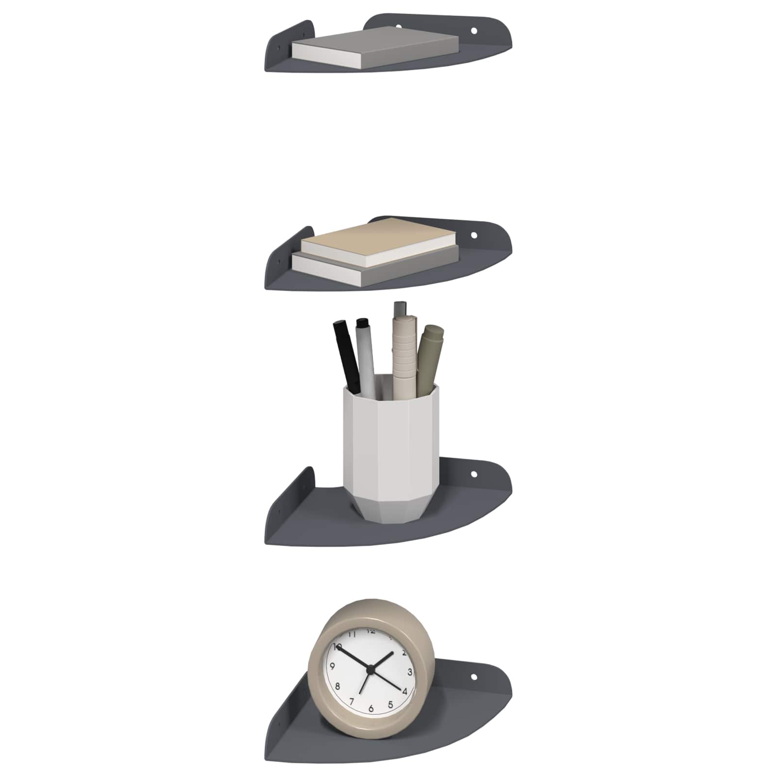 Drijvende plank met plank 4 pcs Antraciet 15 x 15 x 2 cm