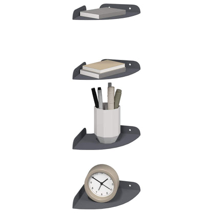 Drijvende plank met plank 4 pcs Antraciet 15 x 15 x 2 cm