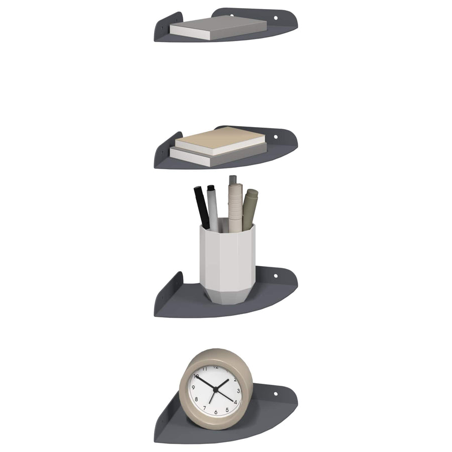 Drijvende plank met plank 4 pcs Antraciet 15 x 15 x 2 cm