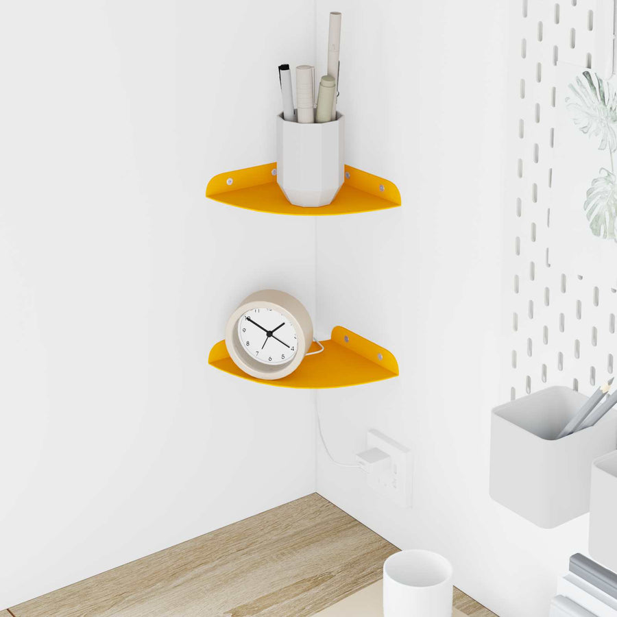 Drijvende plank met plank 2 pcs Mosterdgeel 15 x 15 x 2 cm