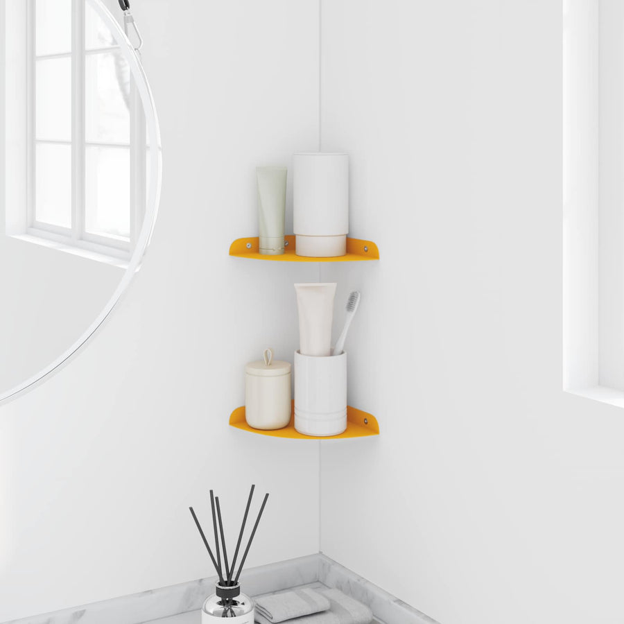 Drijvende plank met plank 2 pcs Mosterdgeel 15 x 15 x 2 cm